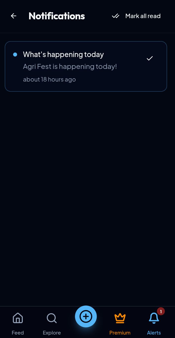 Notifications list screen